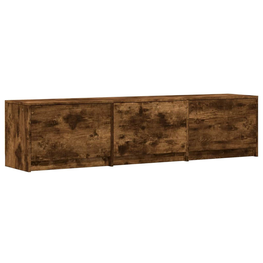 TV-kast met LED Gerookt eiken 165 x 34 x 40 cm Bewerkt hout
