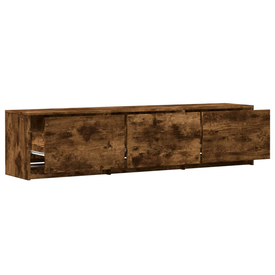 TV-kast met LED Gerookt eiken 165 x 34 x 40 cm Bewerkt hout