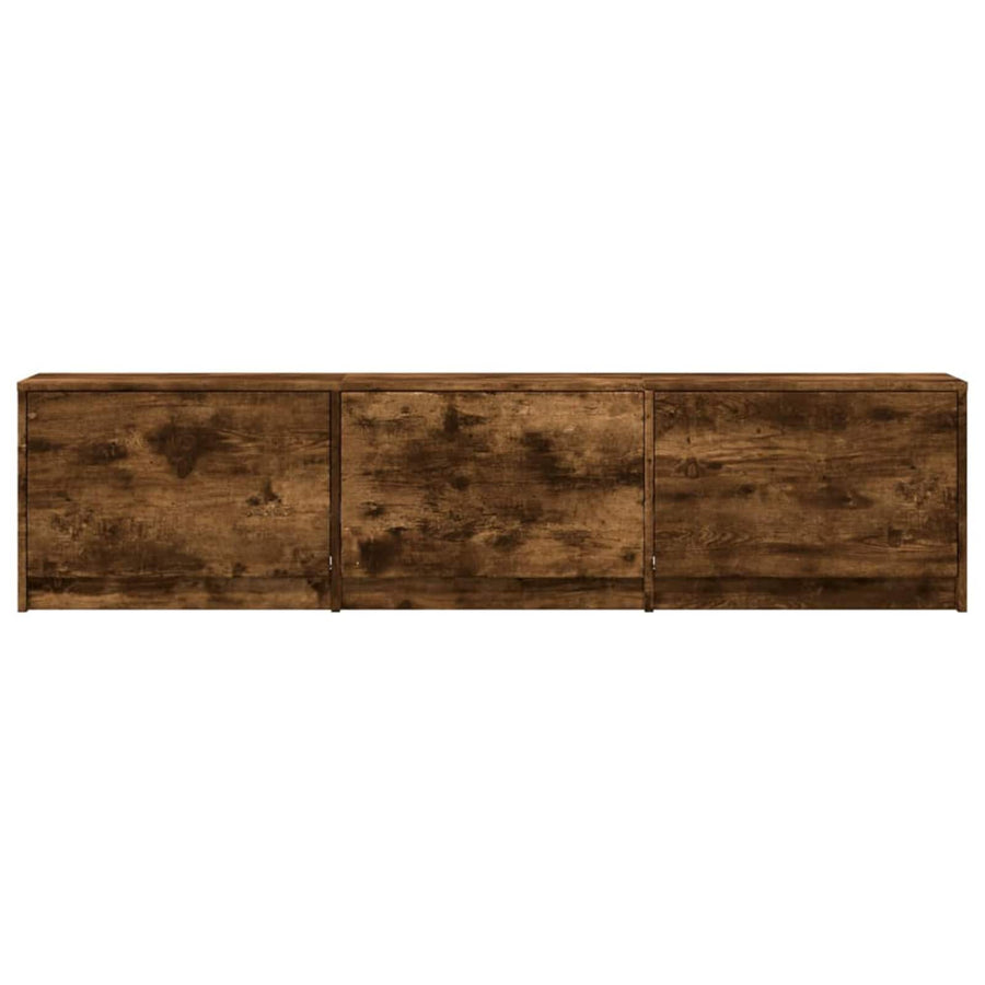 TV-kast met LED Gerookt eiken 165 x 34 x 40 cm Bewerkt hout
