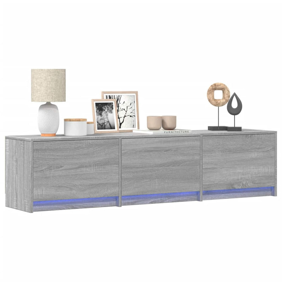 TV-kast met LED Grijs Sonoma 165 x 34 x 40 cm Bewerkt hout