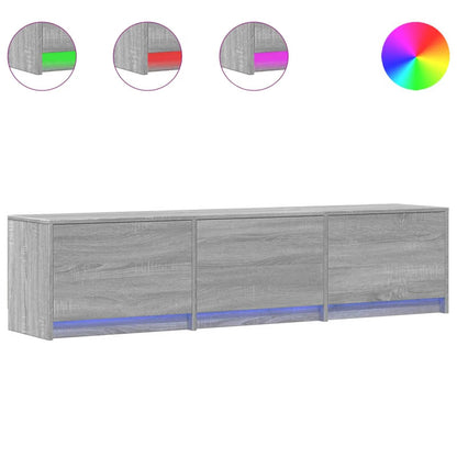 TV-kast met LED Grijs Sonoma 165 x 34 x 40 cm Bewerkt hout