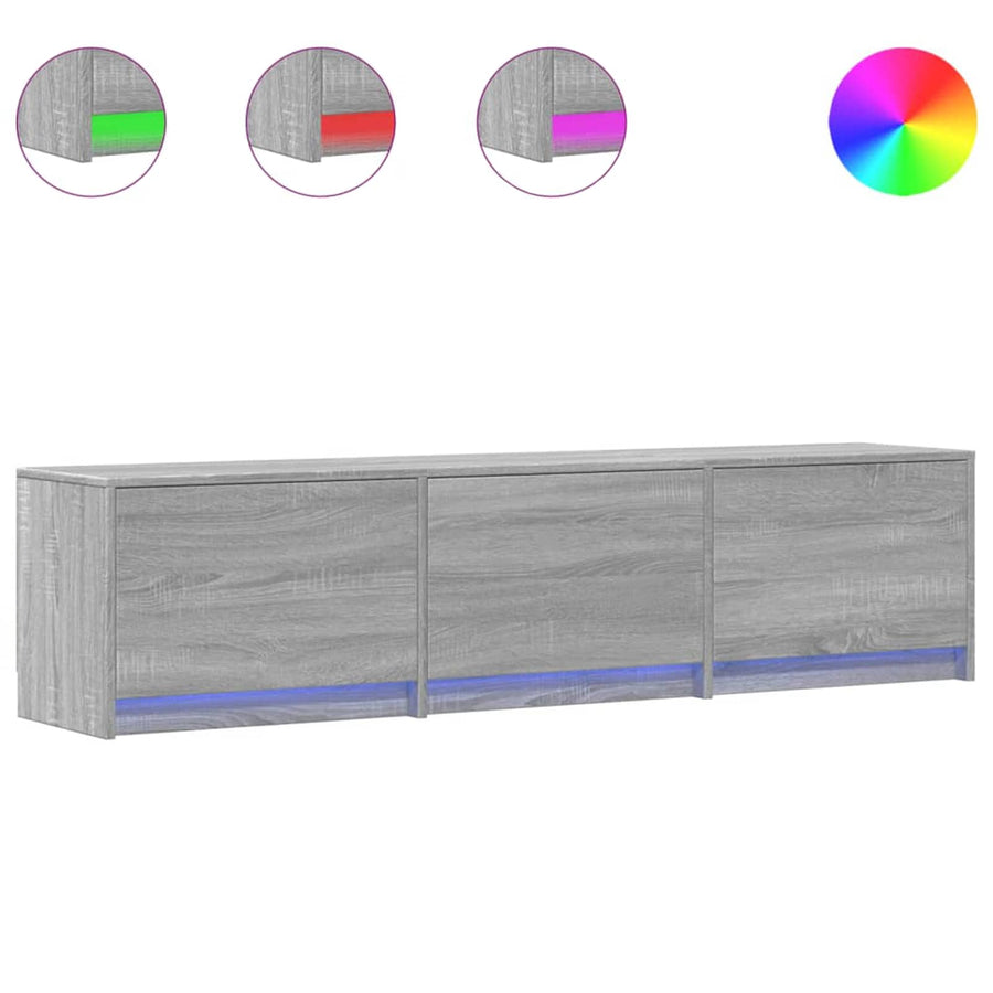 TV-kast met LED Grijs Sonoma 165 x 34 x 40 cm Bewerkt hout
