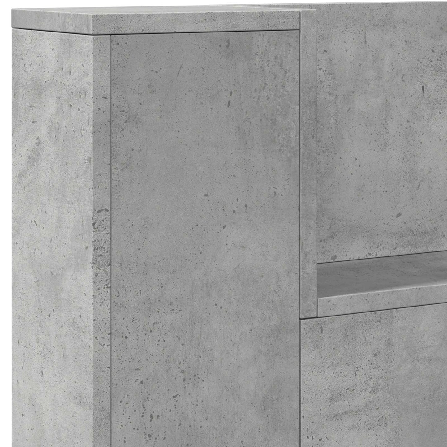 Hoofdbord Kast met LED Betonkleurig 140 x 16,5 x 103,5 cm