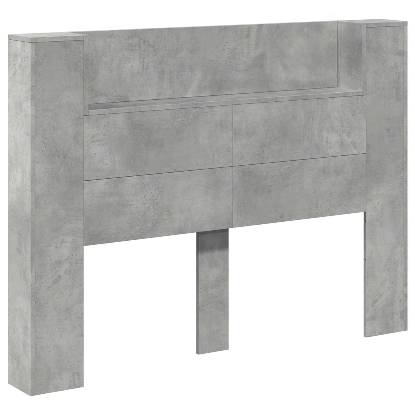 Hoofdbord Kast met LED Betonkleurig 140 x 16,5 x 103,5 cm