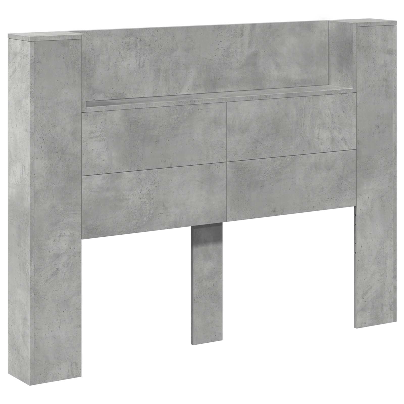 Hoofdbord Kast met LED Betonkleurig 140 x 16,5 x 103,5 cm
