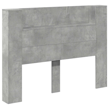 Hoofdbord Kast met LED Betonkleurig 140 x 16,5 x 103,5 cm