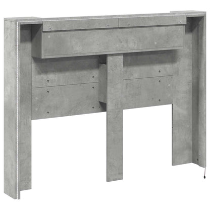 Hoofdbord Kast met LED Betonkleurig 140 x 16,5 x 103,5 cm