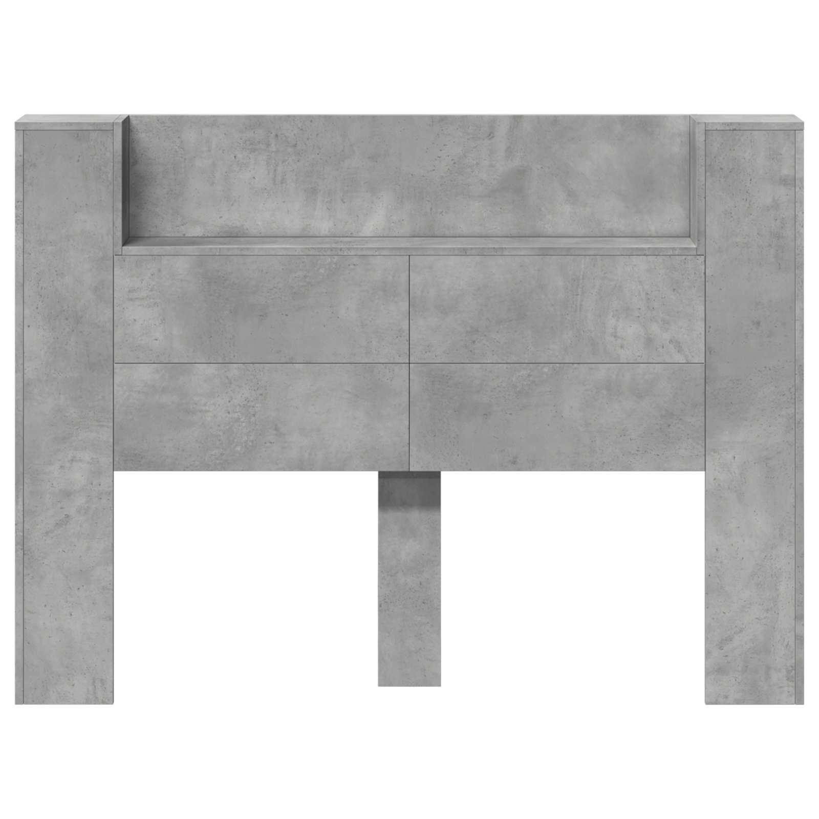 Hoofdbord Kast met LED Betonkleurig 140 x 16,5 x 103,5 cm
