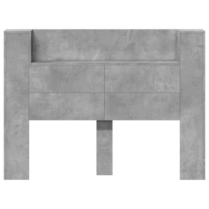 Hoofdbord Kast met LED Betonkleurig 140 x 16,5 x 103,5 cm
