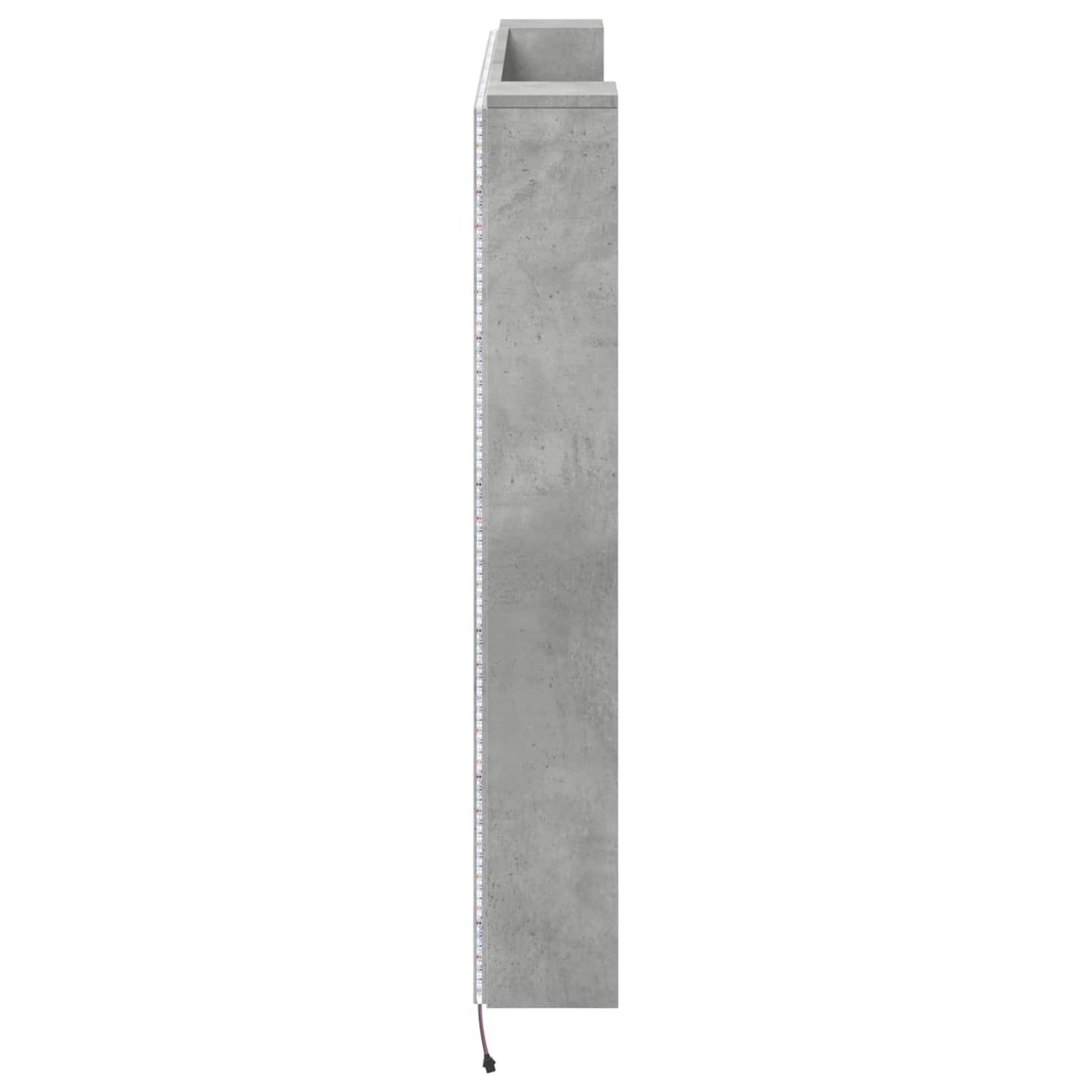 Hoofdbord Kast met LED Betonkleurig 140 x 16,5 x 103,5 cm
