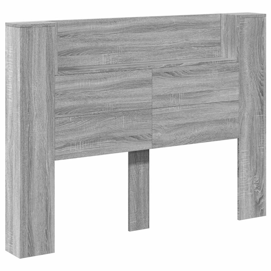 Hoofdbord Kast met LED Grijs Sonoma 140 x 16,5 x 103,5 cm