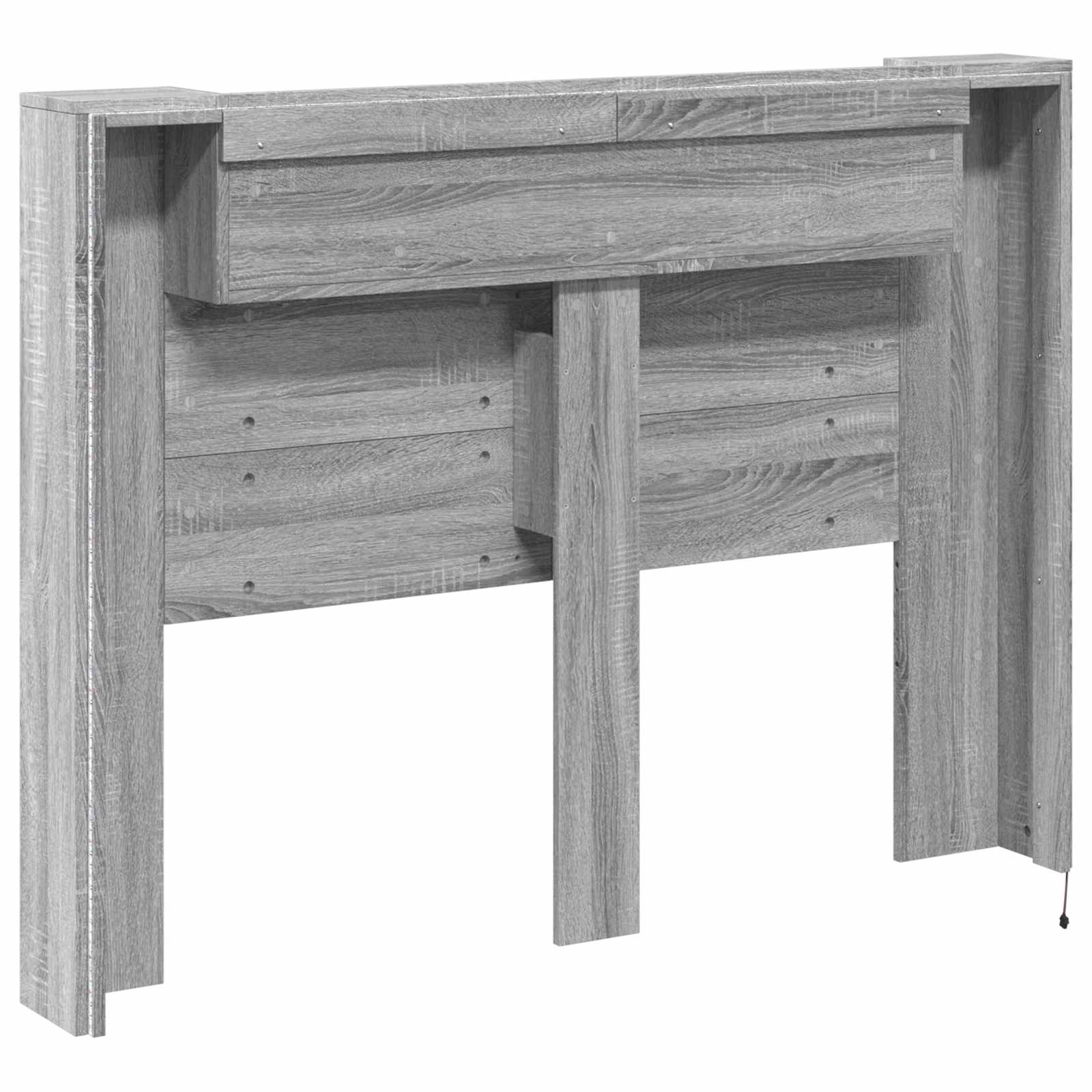Hoofdbord Kast met LED Grijs Sonoma 140 x 16,5 x 103,5 cm