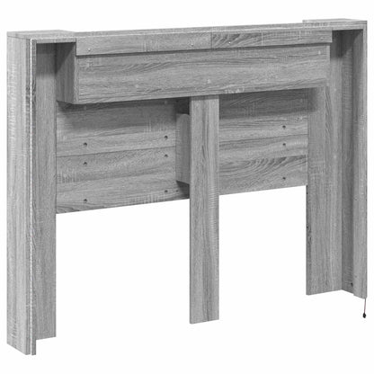 Hoofdbord Kast met LED Grijs Sonoma 140 x 16,5 x 103,5 cm