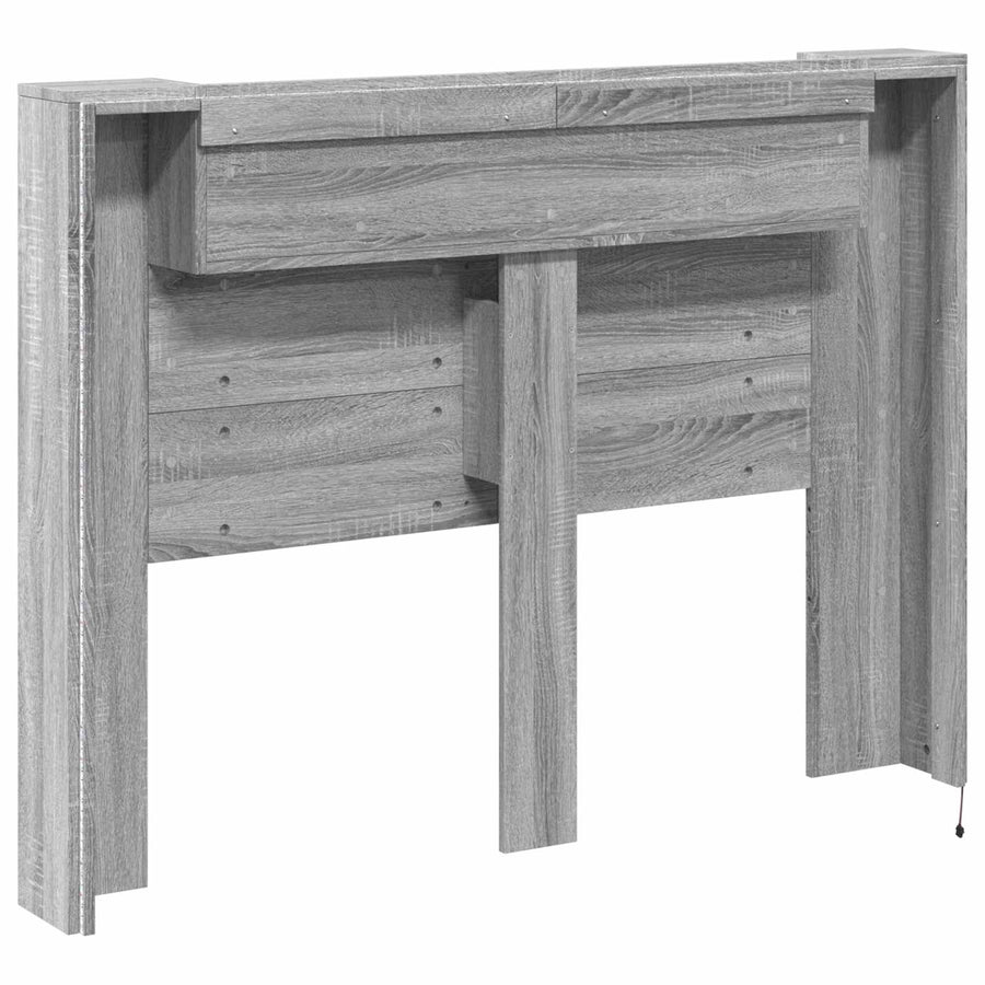 Hoofdbord Kast met LED Grijs Sonoma 140 x 16,5 x 103,5 cm