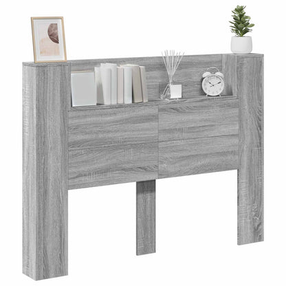Hoofdbord Kast met LED Grijs Sonoma 140 x 16,5 x 103,5 cm