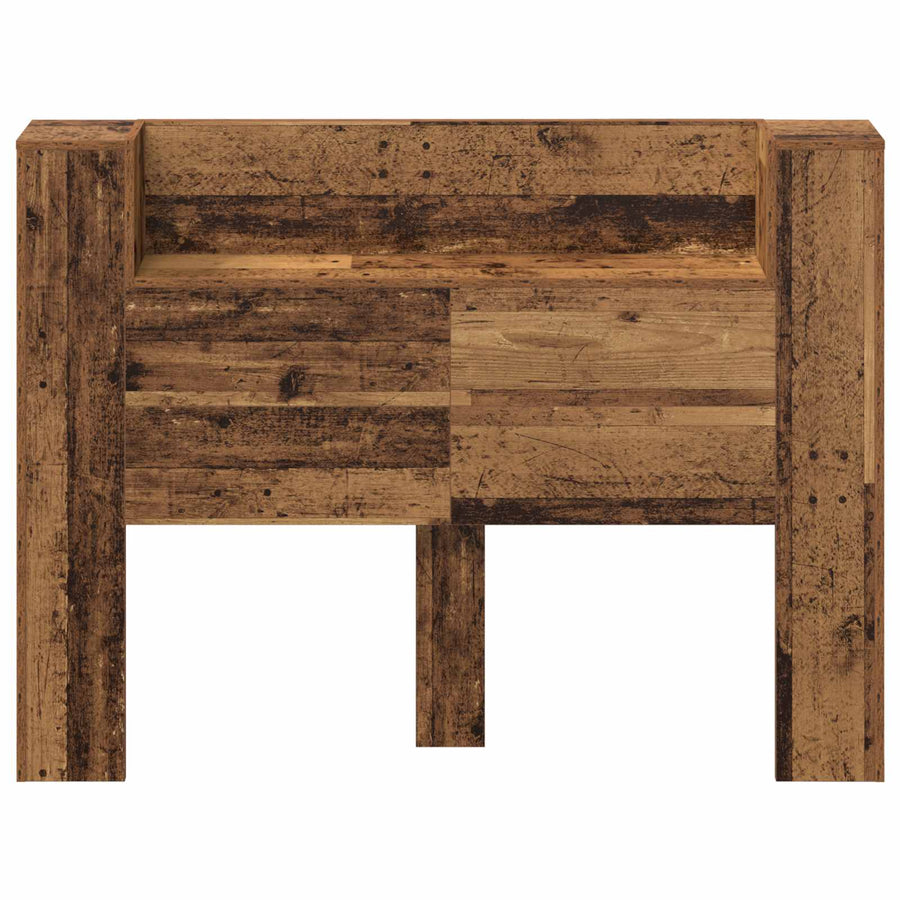 Hoofdbord Kast met LED met plank Oudhout 140 x 16,5 x 103,5 cm