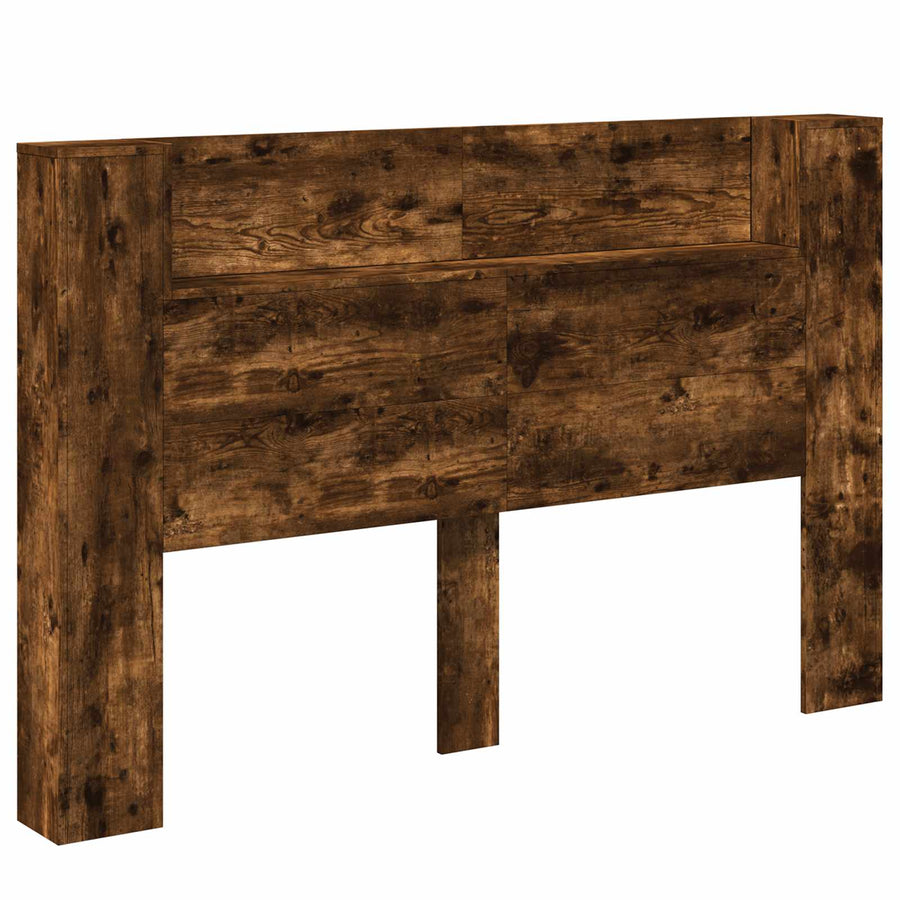 Hoofdbord Kast met LED Gerookt eiken 160 x 16,5 x 103,5 cm
