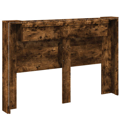 Hoofdbord Kast met LED Gerookt eiken 160 x 16,5 x 103,5 cm
