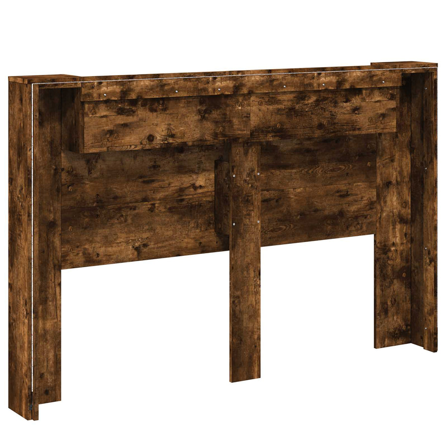 Hoofdbord Kast met LED Gerookt eiken 160 x 16,5 x 103,5 cm