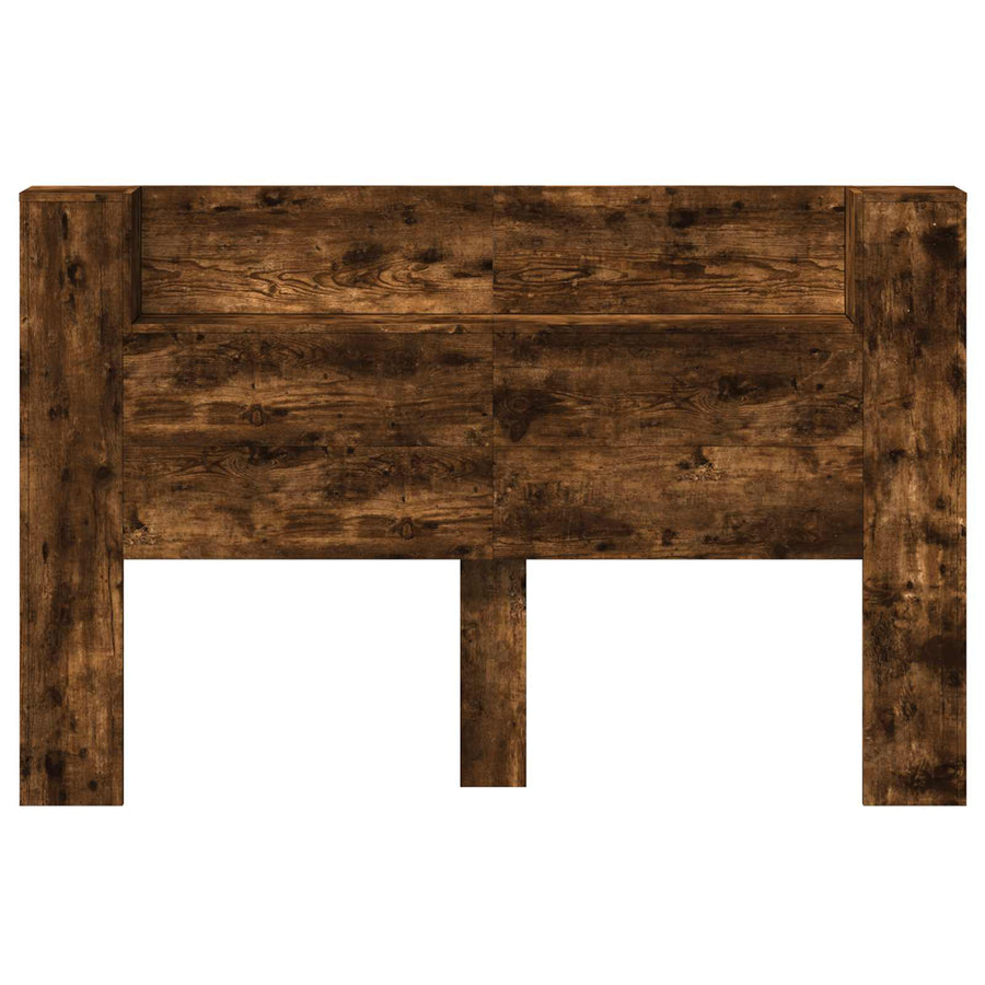Hoofdbord Kast met LED Gerookt eiken 160 x 16,5 x 103,5 cm