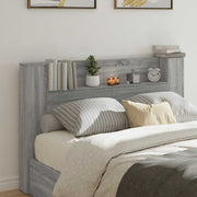 Hoofdbordkast 160 cm grijs Sonoma met LED