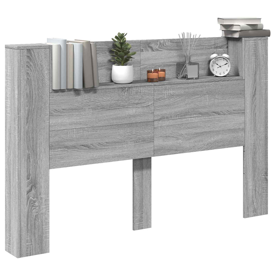 Hoofdbord Kast met LED Grijs Sonoma 160 x 16,5 x 103,5 cm
