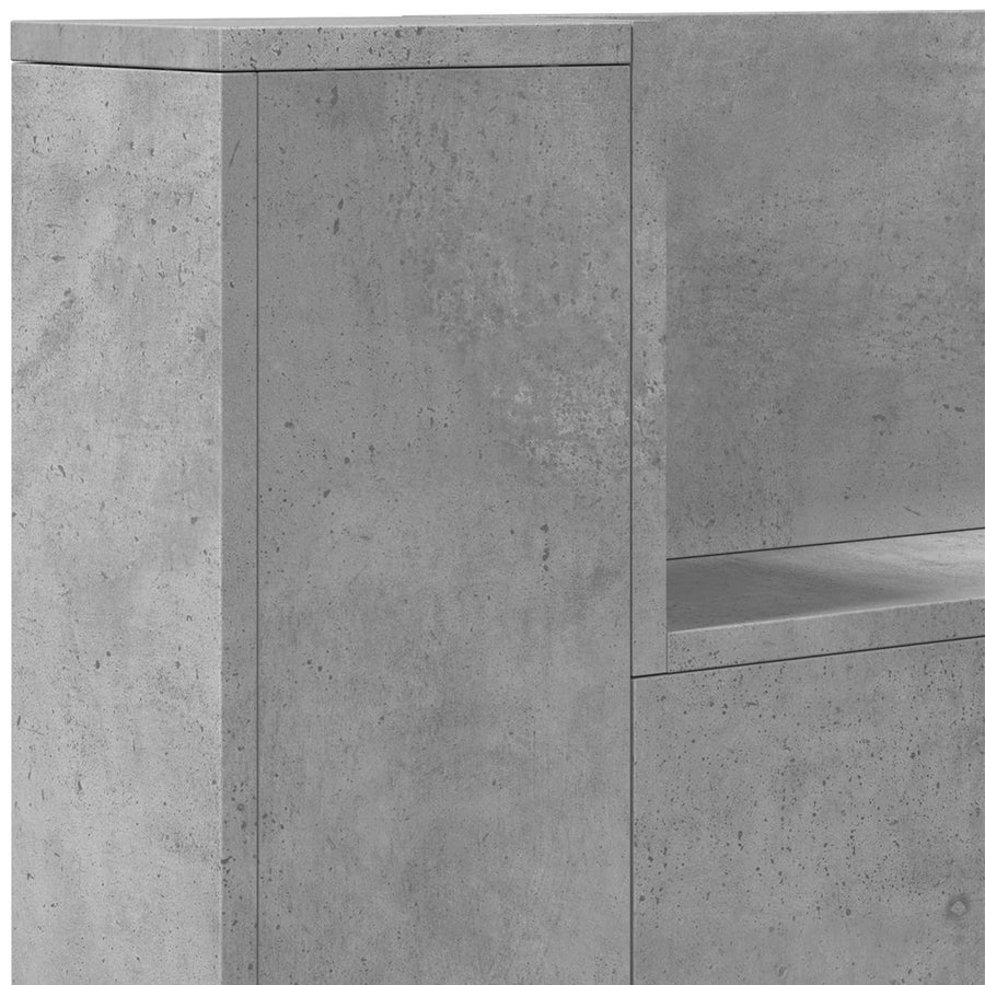 Hoofdbord Kast met LED Betonkleurig 180 x 16,5 x 103,5 cm