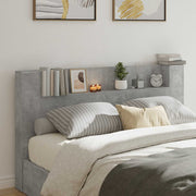 Hoofdbordkast met LED 180x103.5 cm betonkleurig