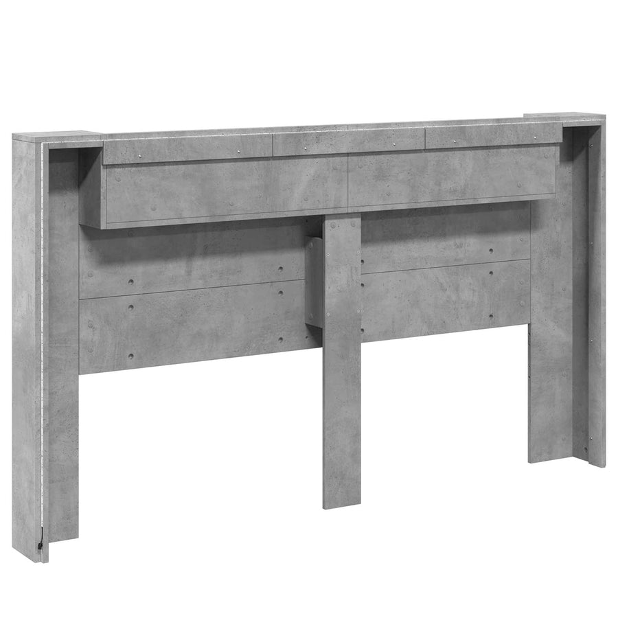 Hoofdbord Kast met LED Betonkleurig 180 x 16,5 x 103,5 cm
