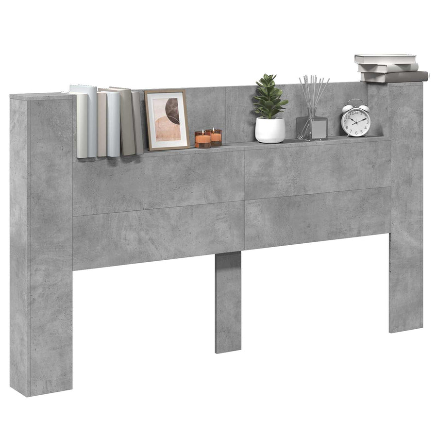 Hoofdbord Kast met LED Betonkleurig 180 x 16,5 x 103,5 cm