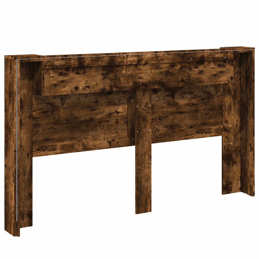 Hoofdbord Kast met LED Gerookt eiken 180 x 16,5 x 103,5 cm