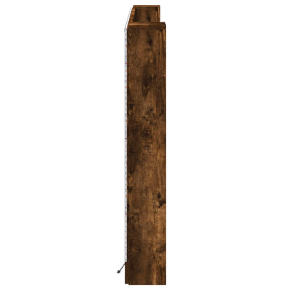 Hoofdbord Kast met LED Gerookt eiken 180 x 16,5 x 103,5 cm