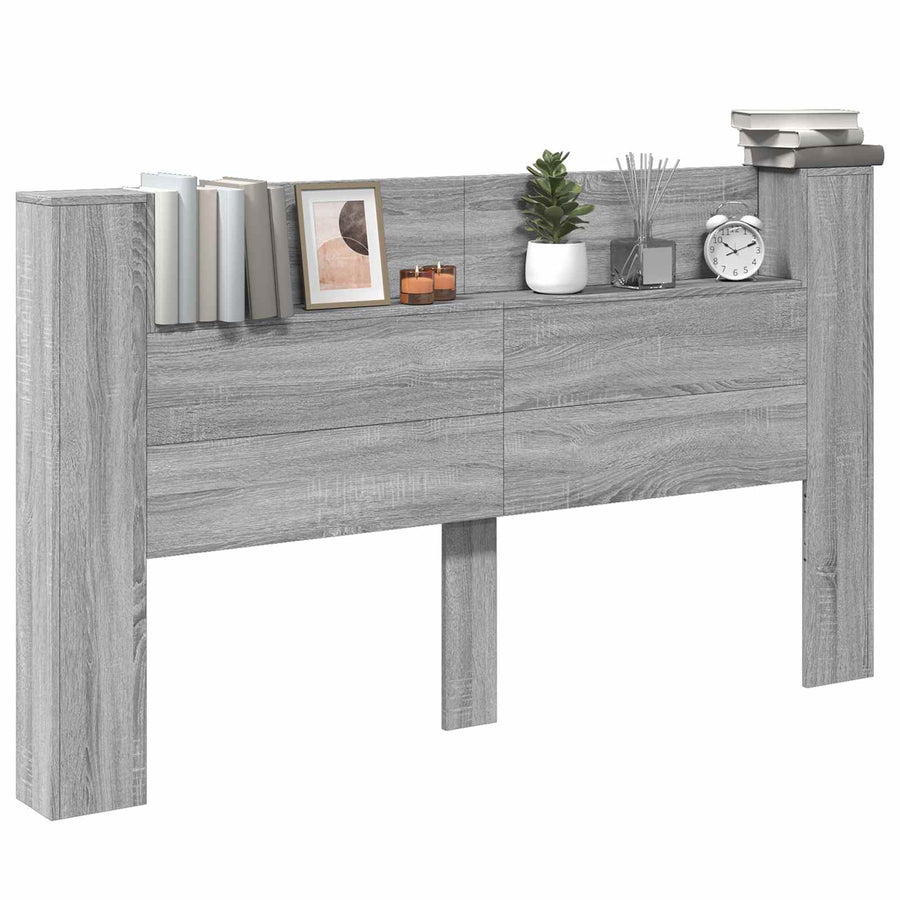 Hoofdbord Kast met LED Grijs Sonoma 180 x 16,5 x 103,5 cm