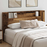 Hoofdbordkast 180 cm oudhout met LED en plank