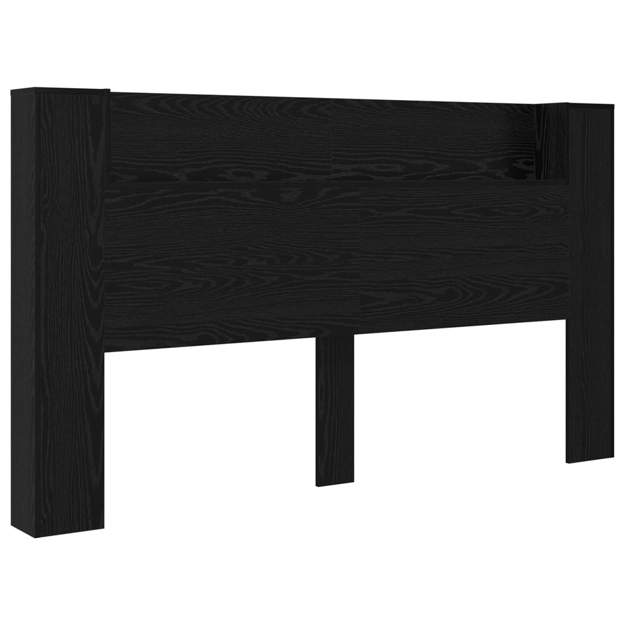 Hoofdbord Kast met LED Zwart Eiken 180 x 16,5 x 103,5 cm