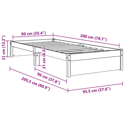 Bedframe Massief dennenhout