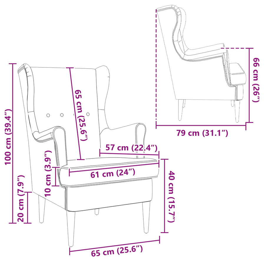Fauteuil Taupe Stof