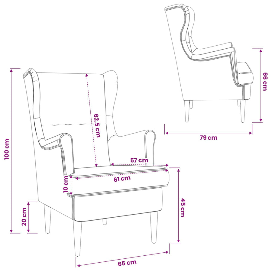 Fauteuil Lichtgrijs Stof