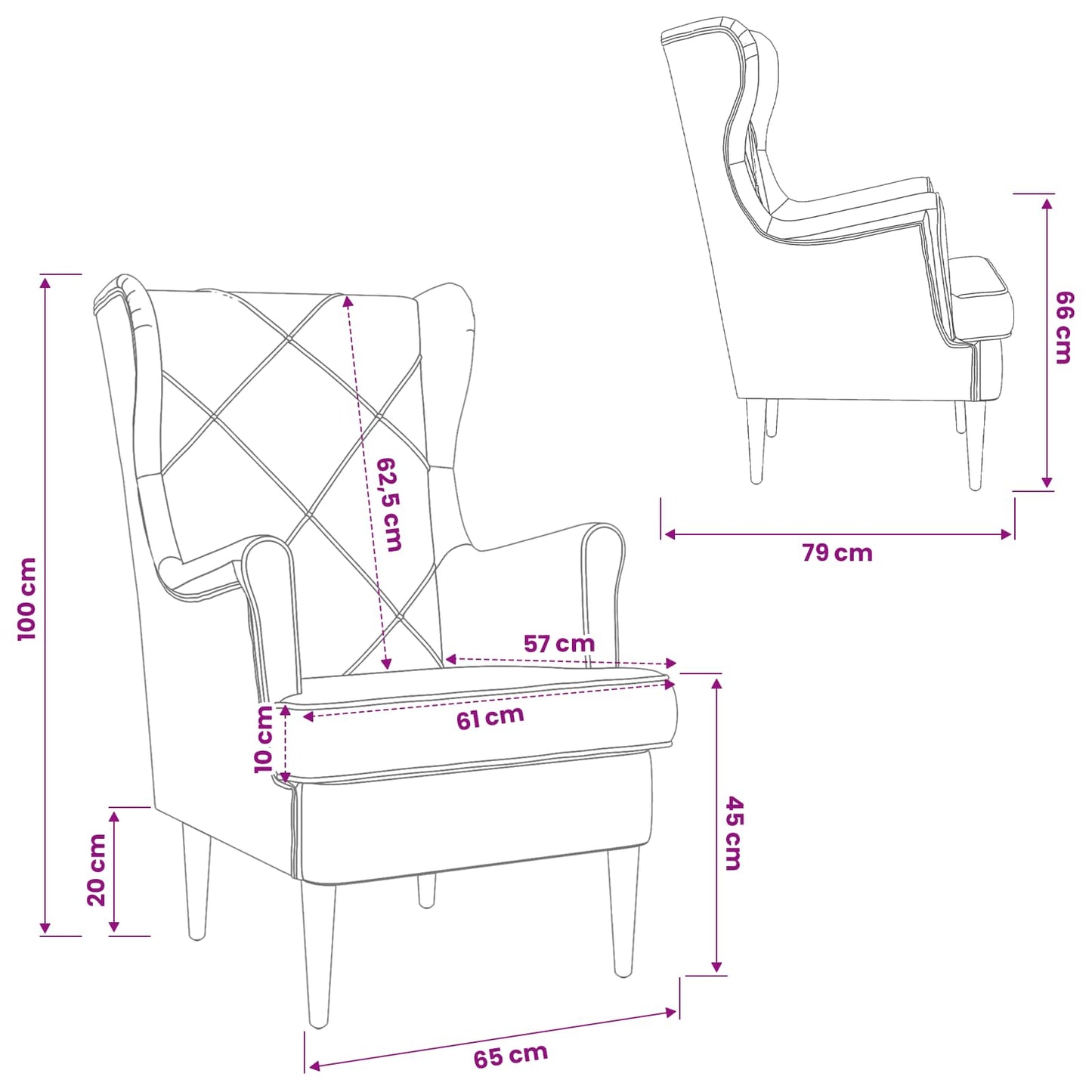 Fauteuil Roze Fluweel