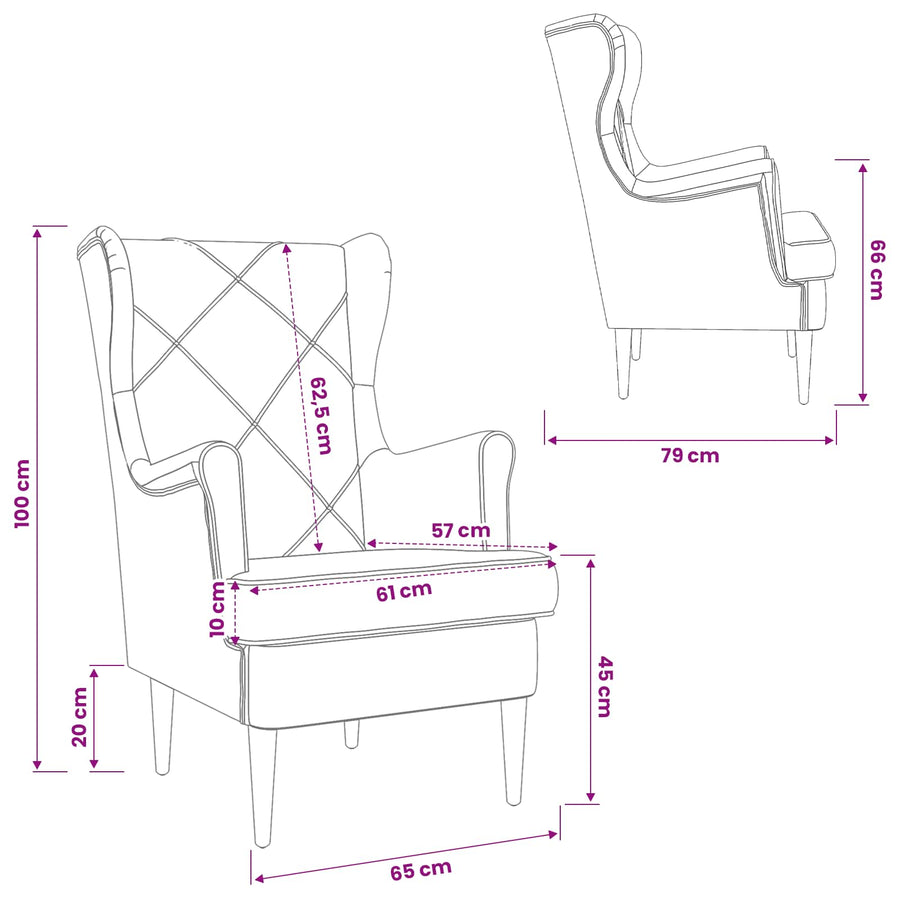 Fauteuil Blauw Fluweel