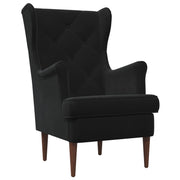 Fauteuil fluweel zwart 65x79x100 cm