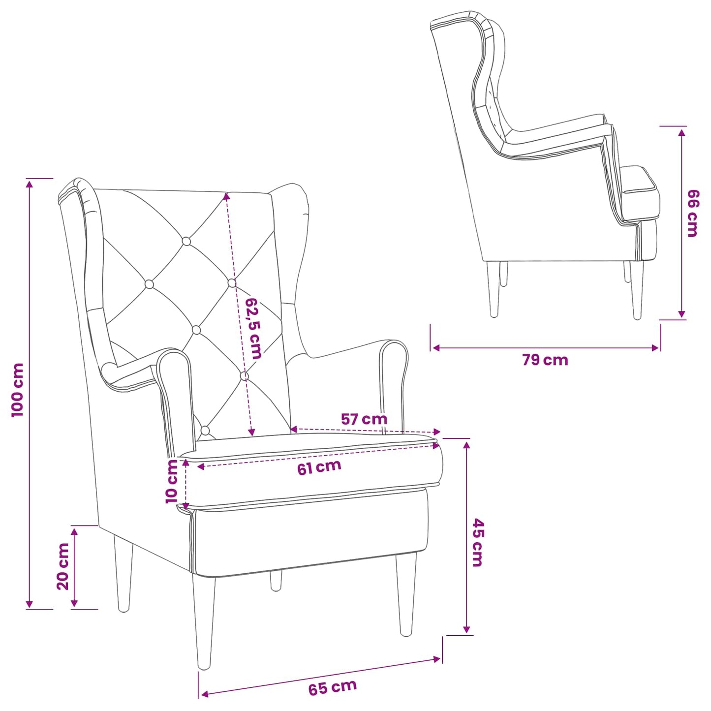 Fauteuil Blauw Fluweel