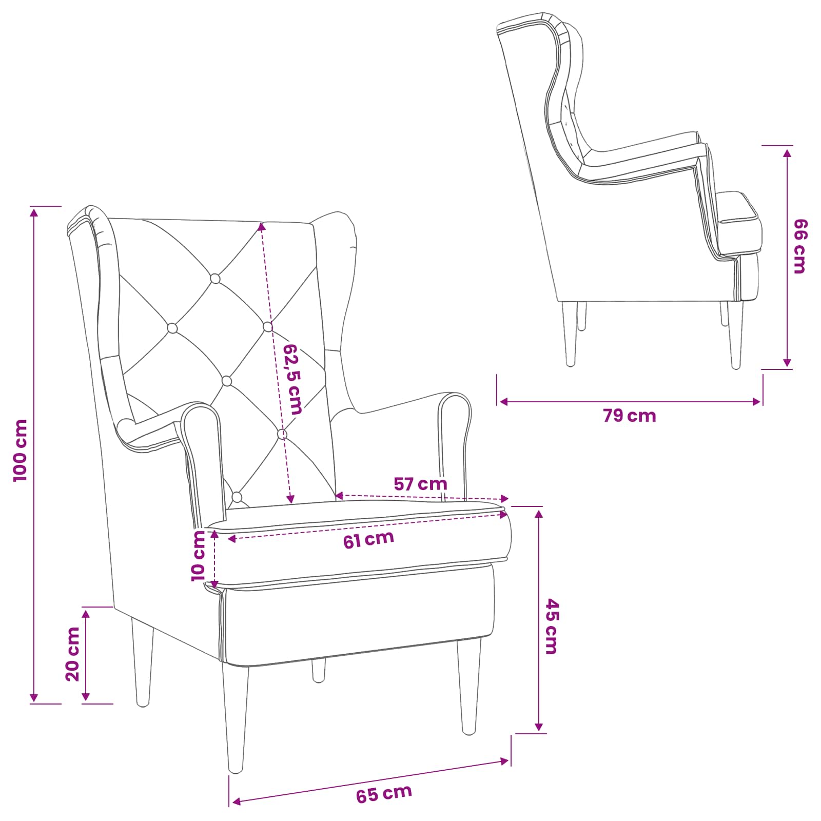 Fauteuil Blauw Fluweel