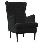 Fauteuil fluweel zwart 65x79x100 cm