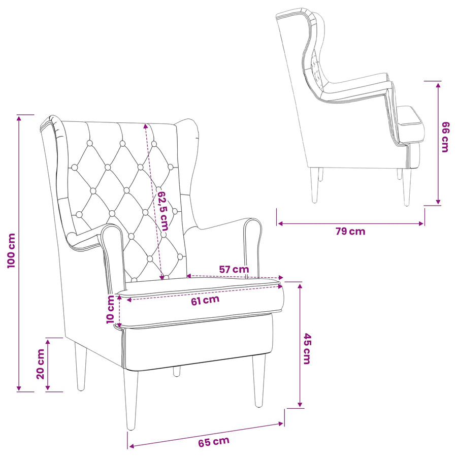 Fauteuil Geel Fluweel