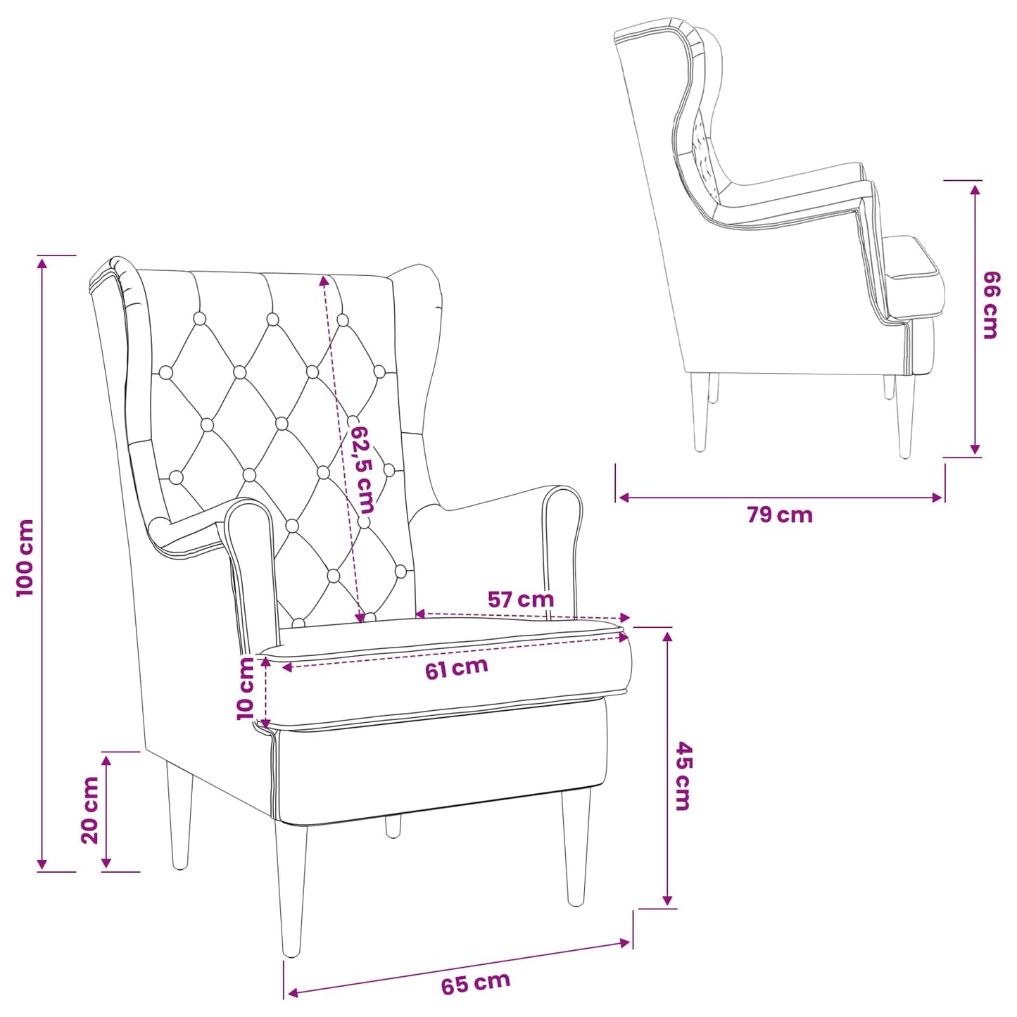 Fauteuil Blauw Fluweel