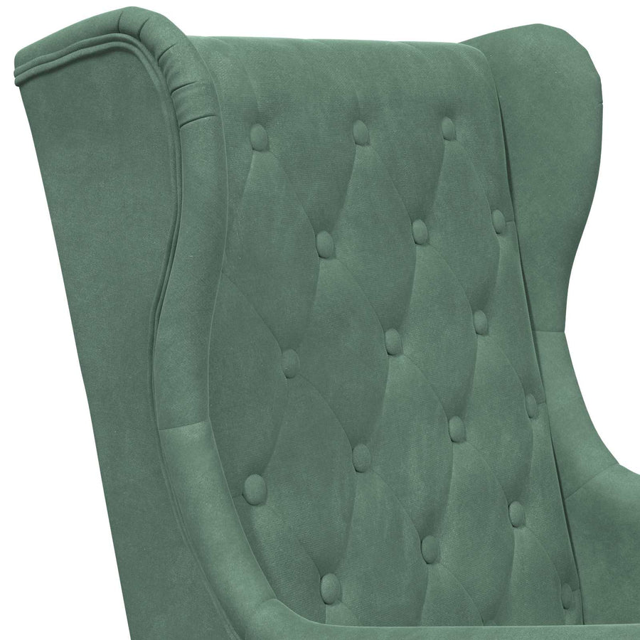 Fauteuil Zeegroen Fluweel