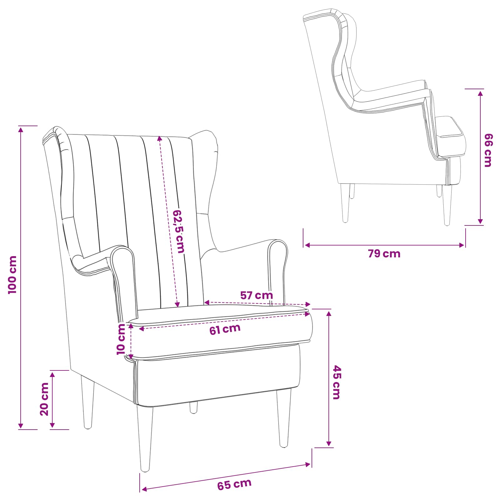 Fauteuil Roze Fluweel