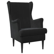 Fauteuil fluweel zwart 65x79x100 cm