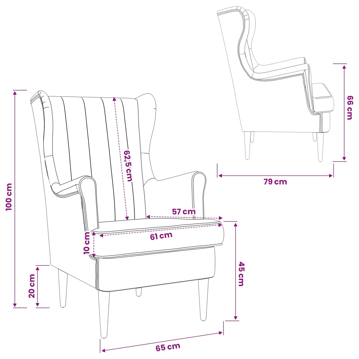 Fauteuil Zeegroen Fluweel